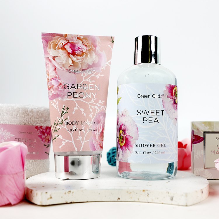 Private Label Luxury Moisturizing Shower GelExfoliating Bath Salts Cleaning Body Lotion Gift Set Mother Day Body Bath Gift Set