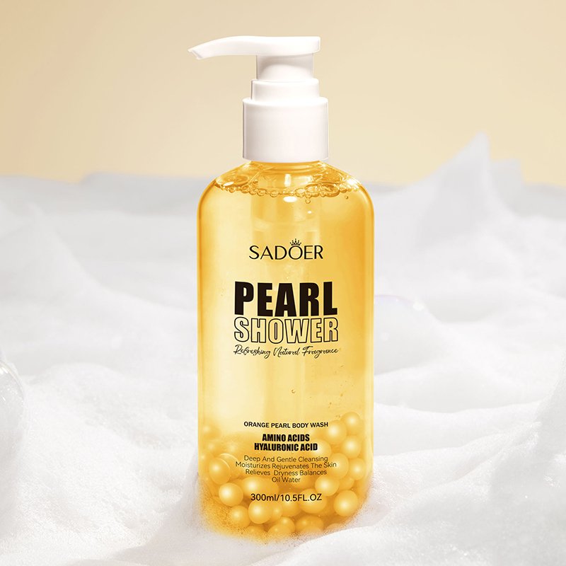 SADOER Orange Pearl Fragrant Shower Gel Clean Delicate Scent for Refreshing Bath Helps to Wash Away Fatigue