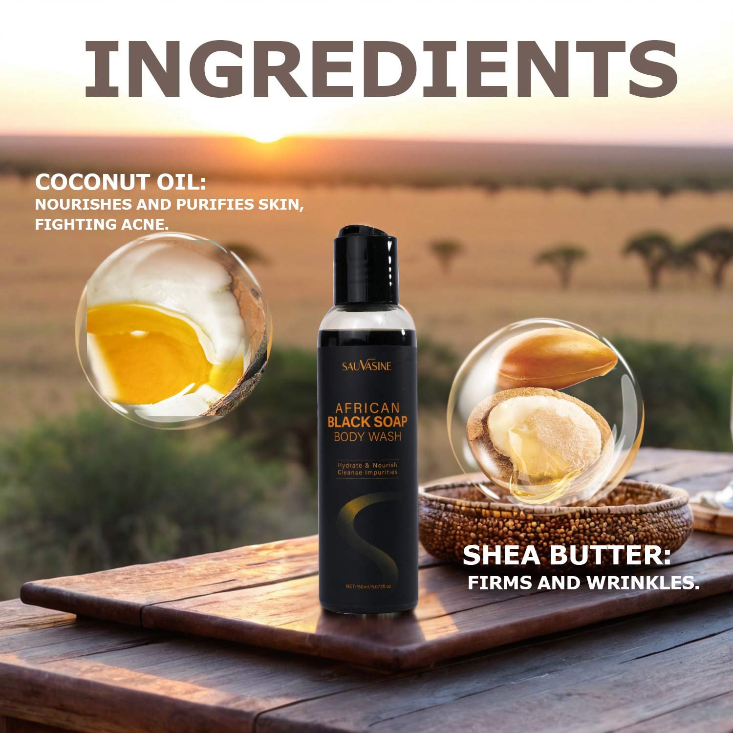 Customized Personal Skin Care Products Comfort Anti-Acne Shower Gel African Black Soap Shower Gel