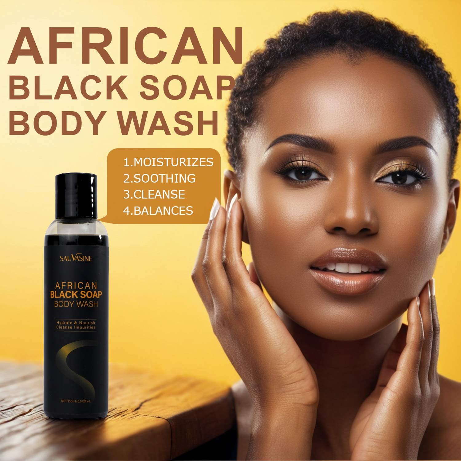 Customized Personal Skin Care Products Comfort Anti-Acne Shower Gel African Black Soap Shower Gel