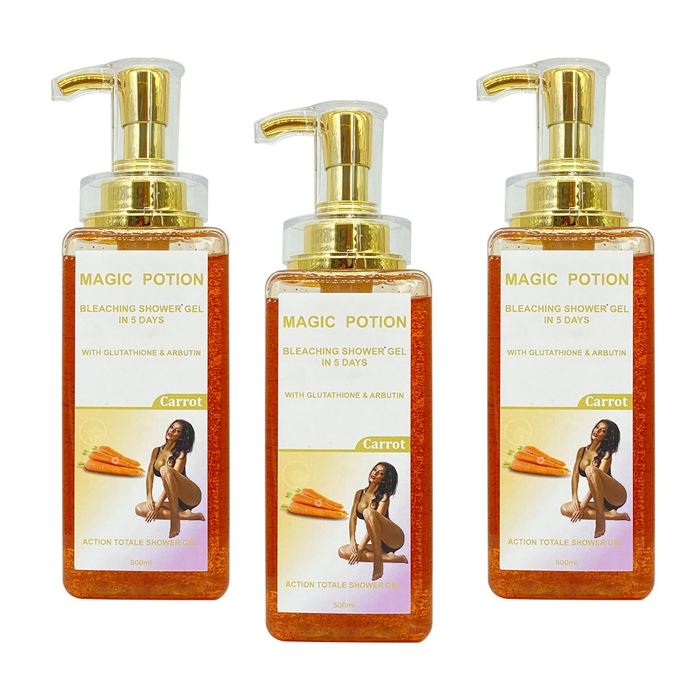 Magic Potion Glutathio Customize Organic Whole Body for Exfoliating & Bleaching 100% Carrot Orange Shower gel 500ml