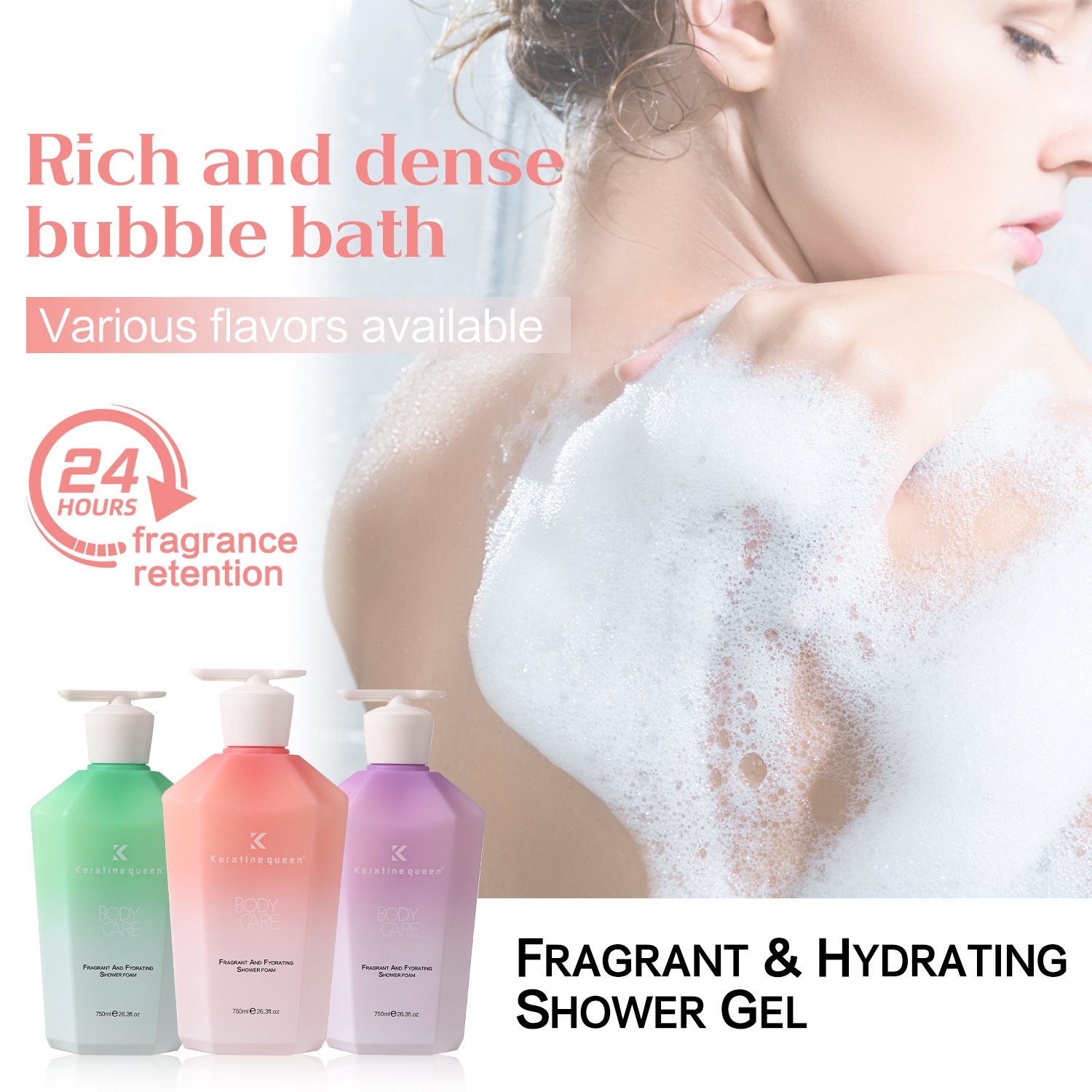 Private Label Shower Gel High Quality Body Wash Various Flavors Fragrance Retention Gel Skin Care Moisturizing Gentle Hydrating