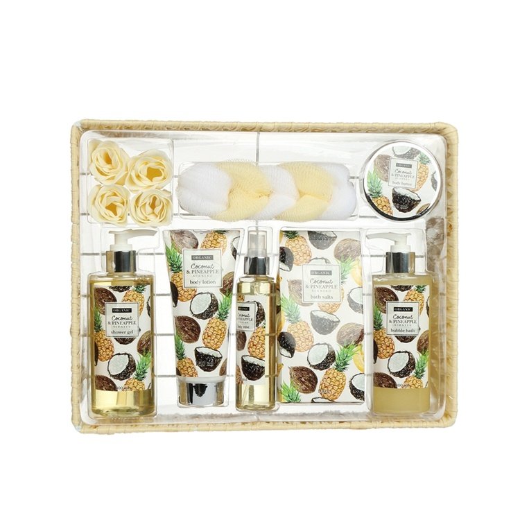 Hot sale custom logo private label bath set gift coconut shower gel body lotion soap girls body wash set