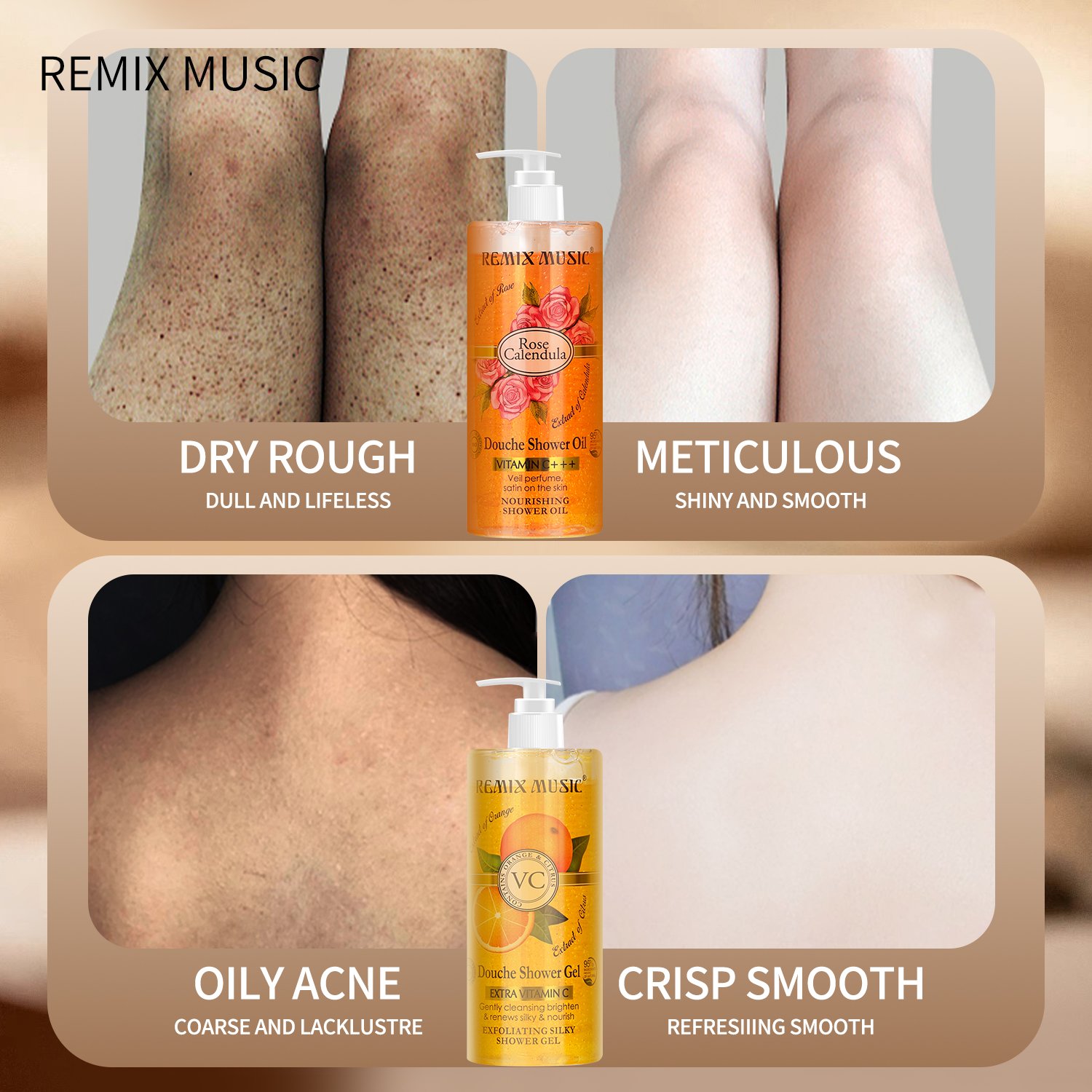 OEM 500ML Ginger Rejuvenate Whitening Brightening Korean Private Label Organic Bleaching Turmeric Bath Perfume Shower Gel Shower