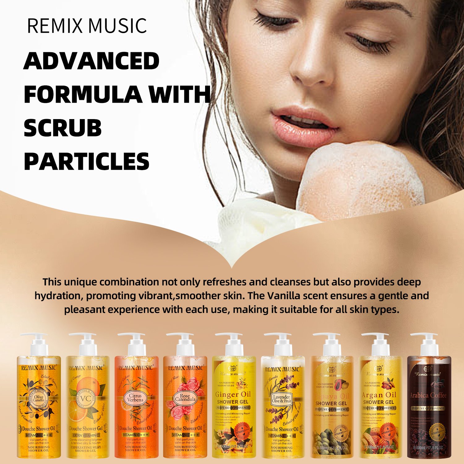 OEM 500ML Ginger Rejuvenate Whitening Brightening Korean Private Label Organic Bleaching Turmeric Bath Perfume Shower Gel Shower