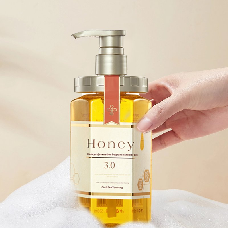 Wholesale Honey&Plant essence Shower Gel 500ml Moisturizing Body Wash Adults Skin Lightening Exfoliator Repairing Roughness
