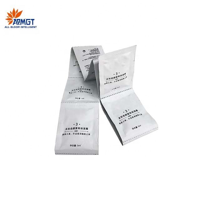 Multi-lane 4 side sealing shower gel sachet flower grower liquid Laundry detergent, softener,cosmetic cream packing machine
