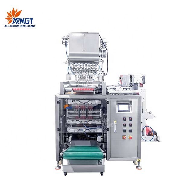 Multi-lane 4 side sealing shower gel sachet flower grower liquid Laundry detergent, softener,cosmetic cream packing machine