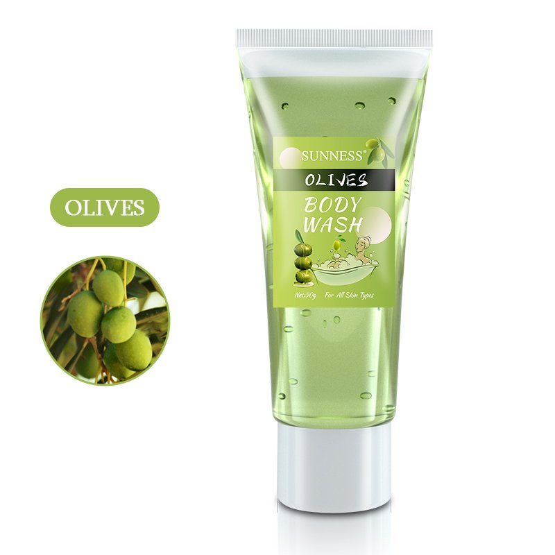 Suness Travel Size 50g Transparent Tube Refreshing Body Wash Shower Gel
