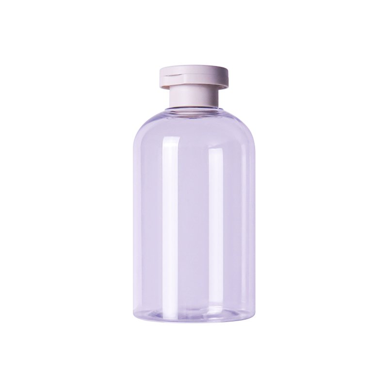 in stock unique empty 300ml clear PET plastic squeeze shampoo bottles with flip cap for hotel