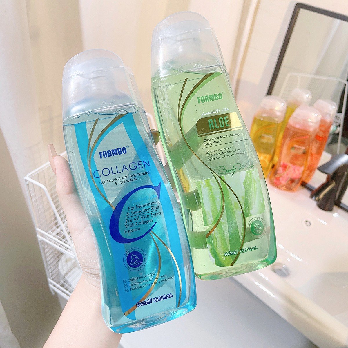 OEM Private Label Wholesale Shower Bath Gel Bdoy Wash Cleansing Skin Care Moisturizing Whitening Body Wash 400ml For Hotel Use