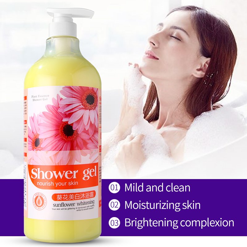 1380ml Sunflower Whitening and Moisturizing Body Soap Gesang Flower Orchid Moisturizing Body Soap Adults Shower Gel Female