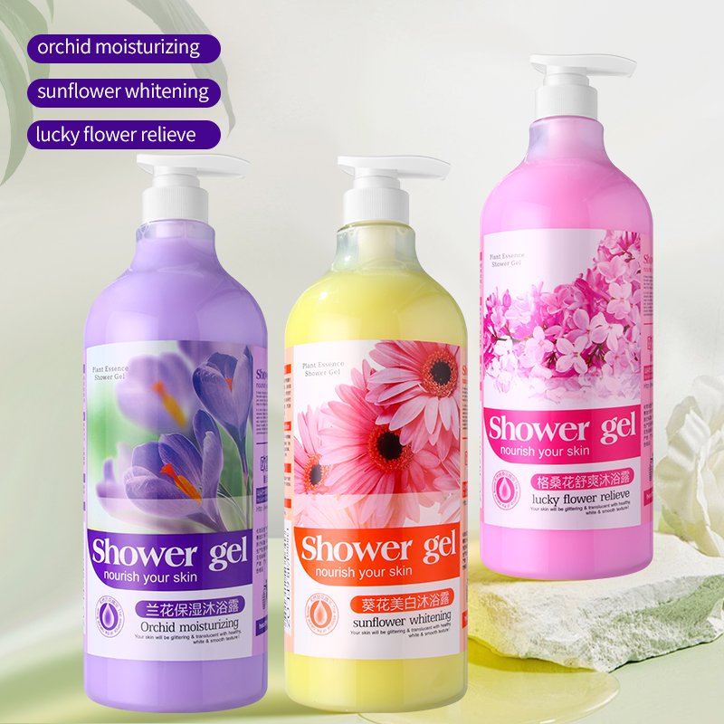 1380ml Sunflower Whitening and Moisturizing Body Soap Gesang Flower Orchid Moisturizing Body Soap Adults Shower Gel Female