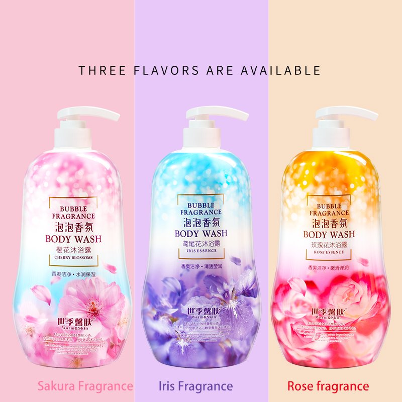 Bubble Fragrance Perfume Shower Gel Plant Essence Lavender Rose Wholesale 1080 Ml Adults Female Shower Gel Body Wash