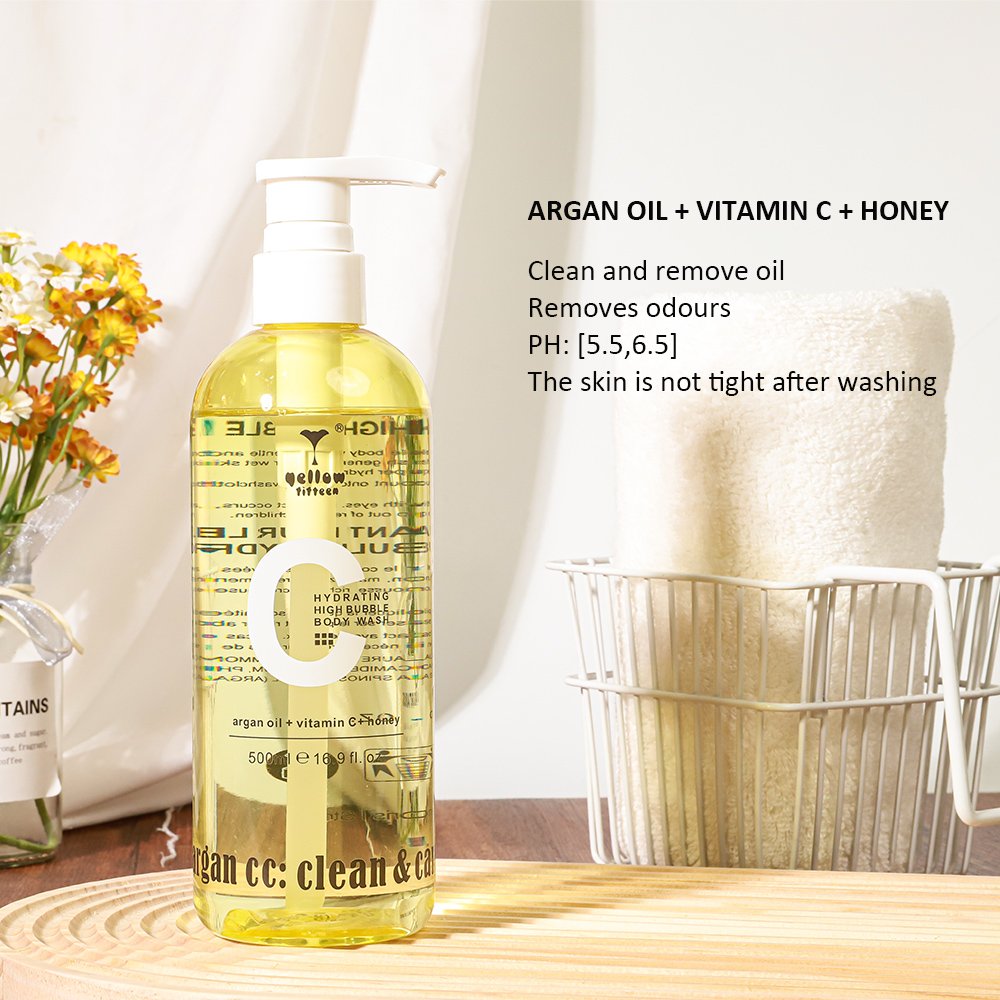 Customized logo/bulk/scent natural bath foaming body works shower gel for dry skin