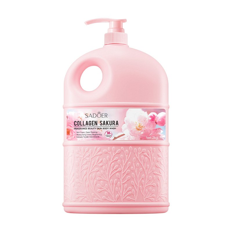SADOER Sakura Collagen Delicate Rich Foam Body Shower Gel Soft Clear Smooth Skin Dirt Cleansing Fragrance Body Wash 2kg