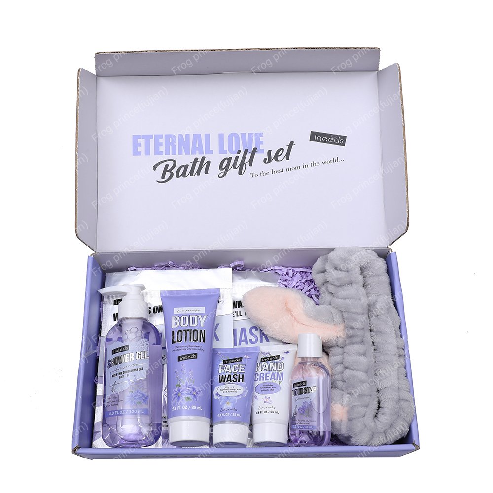Mother's Day Gift 8 Pc Lavender Bath Spa Set Includes Body Lotion Shower Gel Face Wash Birthday Gift Set