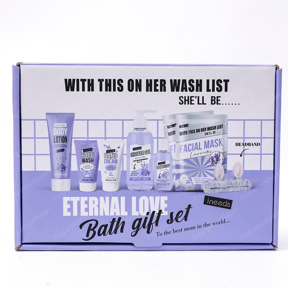 Mother's Day Gift 8 Pc Lavender Bath Spa Set Includes Body Lotion Shower Gel Face Wash Birthday Gift Set