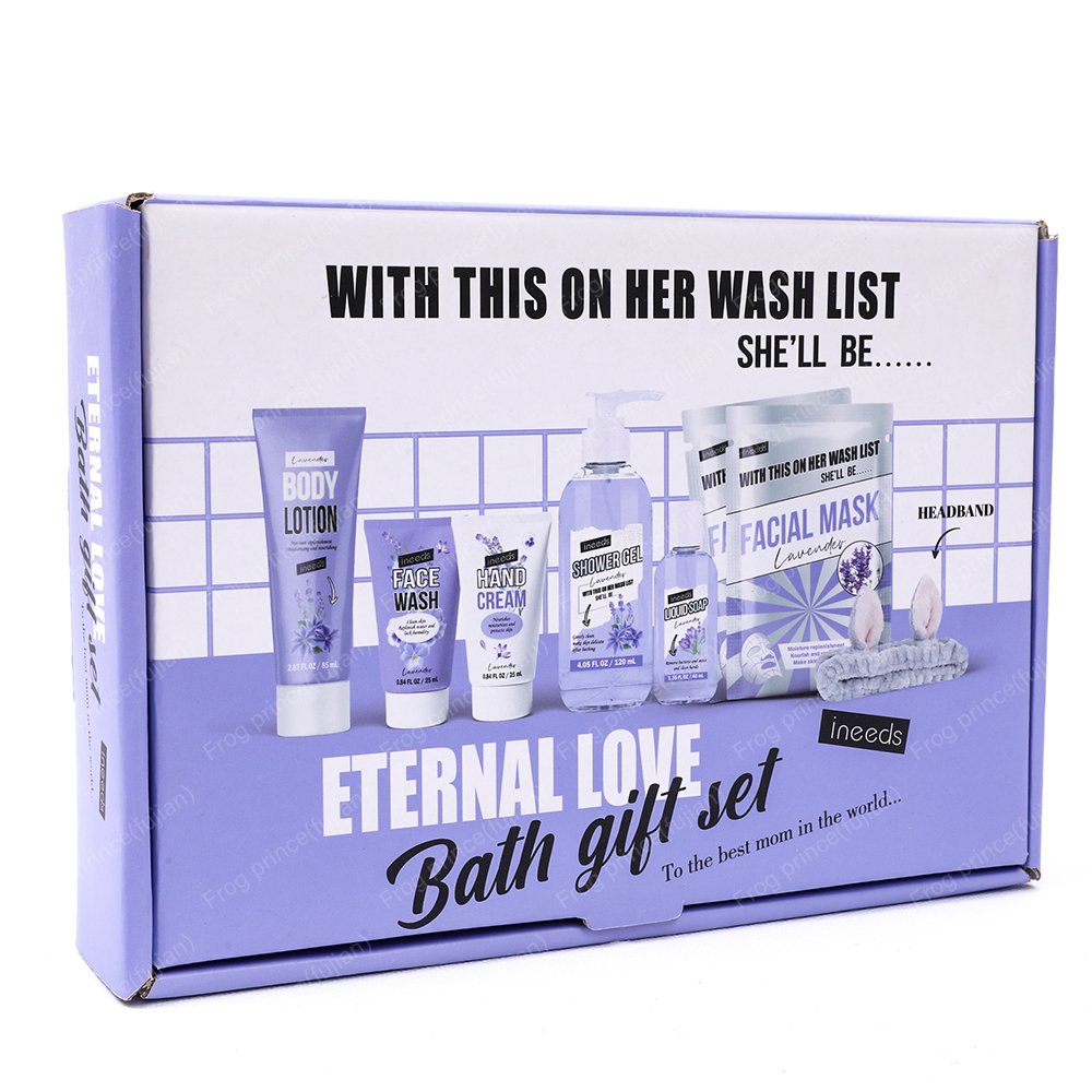 Mother's Day Gift 8 Pc Lavender Bath Spa Set Includes Body Lotion Shower Gel Face Wash Birthday Gift Set