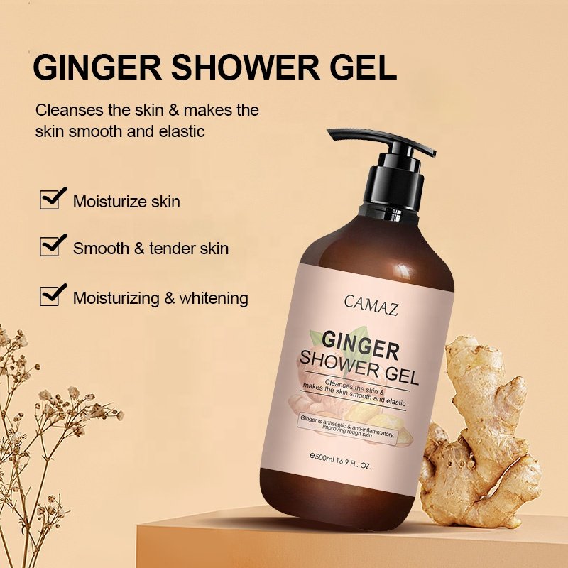 wholesale ginger shower gel body wash lightening Moisturizing whitening ginger shower gel for black skin