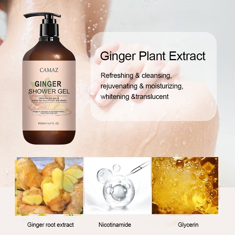 wholesale ginger shower gel body wash lightening Moisturizing whitening ginger shower gel for black skin