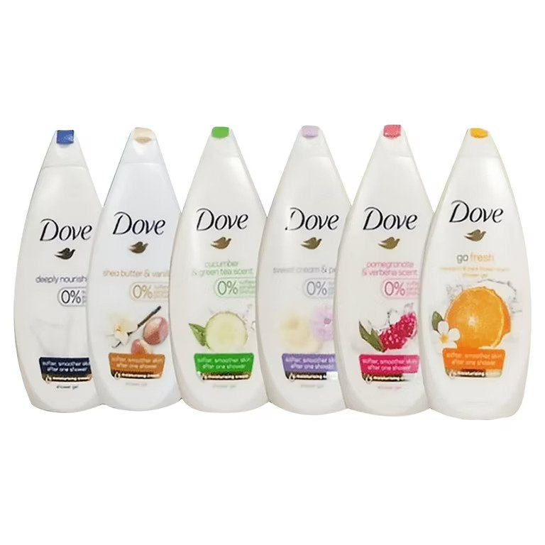 Dove Original 16.9 oz 500ml 1L Whitening Moisturizing Shower Gel Perfumed with Rose Aloe Shea Butter Refreshing for Adults