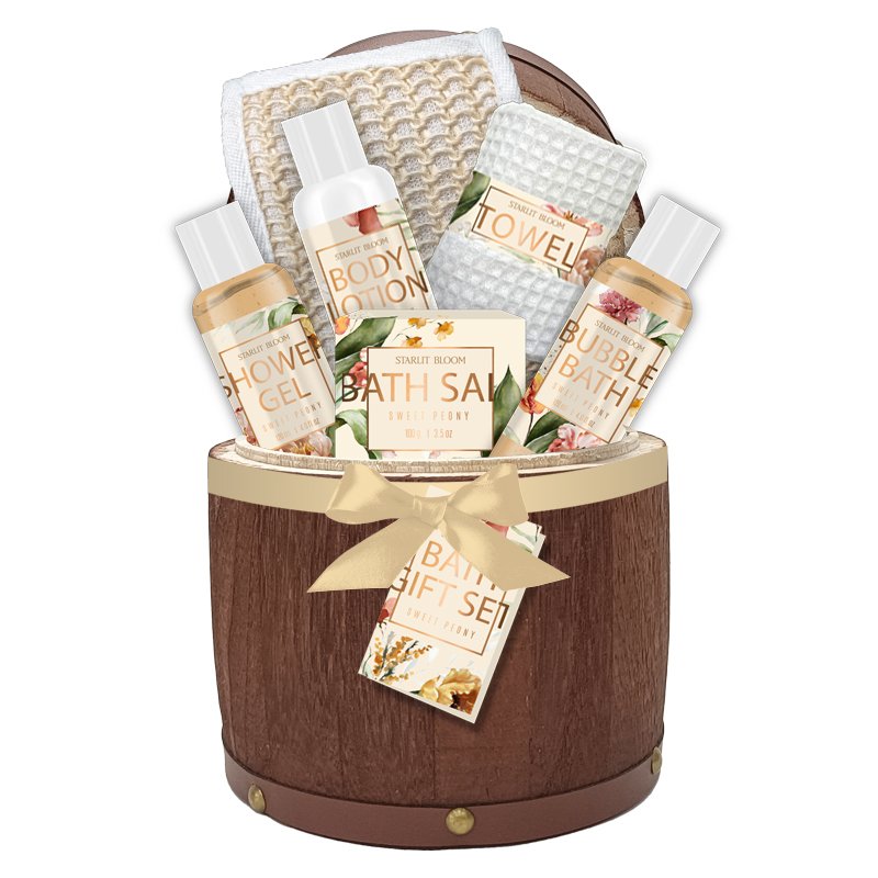 New Natural private label Spa luxury relaxing bath gift shower mixer set for women in wooden pack kit