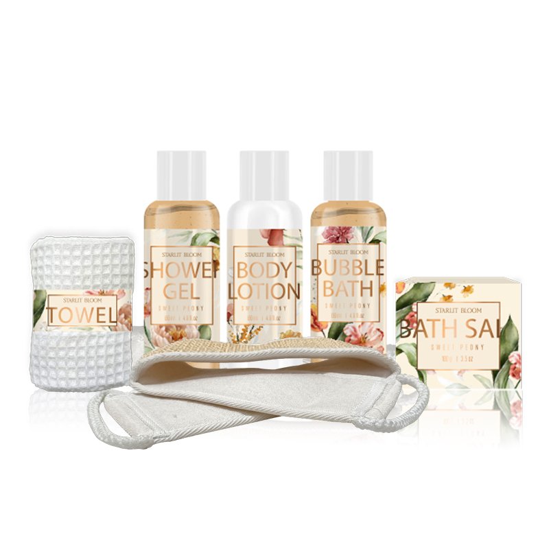 New Natural private label Spa luxury relaxing bath gift shower mixer set for women in wooden pack kit