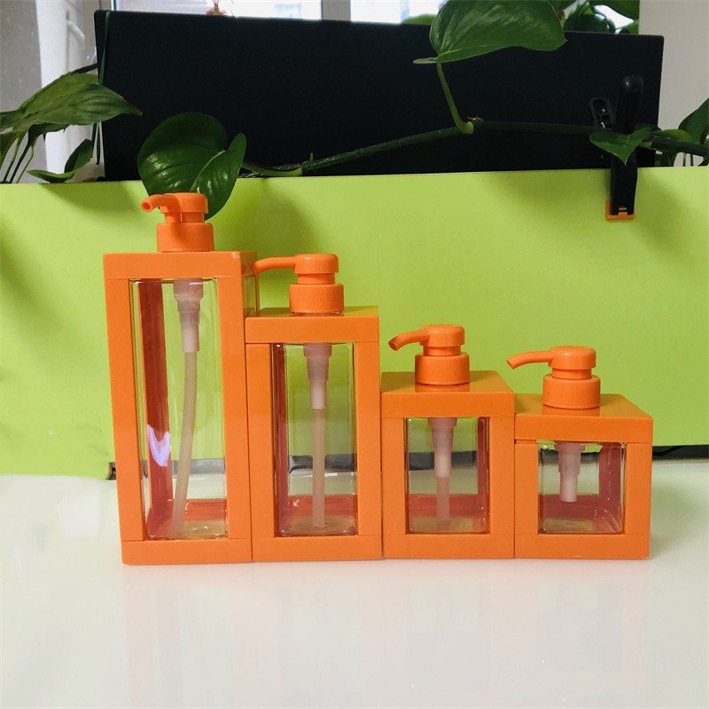 Empty Body Wash Luxury Lotion Shower Gel Press Bottle Empty Square Matt 300 500 750 1000 ml Black Pump Shampoo Plastic Bottle
