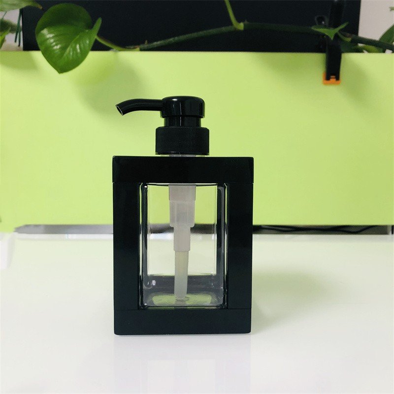 Empty Body Wash Luxury Lotion Shower Gel Press Bottle Empty Square Matt 300 500 750 1000 ml Black Pump Shampoo Plastic Bottle