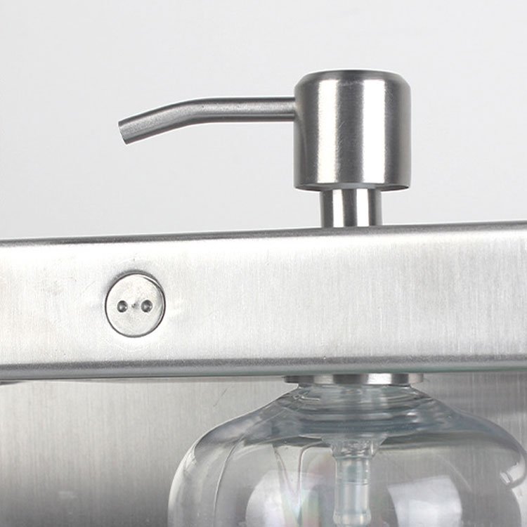 Lockable Stainless Steel Shampoo Conditioner Shower Gel Liquid Soap Dispenser Double Soap Dispenser Wall Bracket