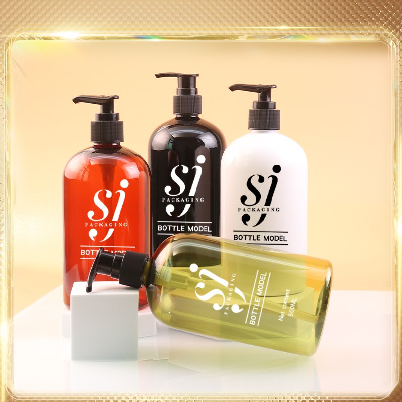 Empty Amber PET 500ml Shampoo shower gel Lotion Pump Bottles for shampoo and conditioner bottles hair care