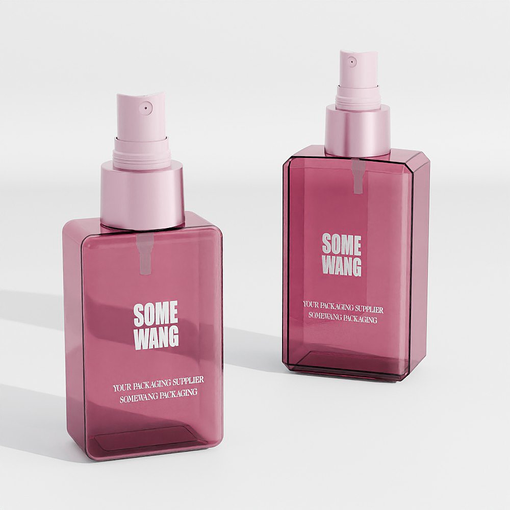 SOMEWANG PETG 100ml Plastic Bottle Square Personal Washes Shampoo Conditioner Shower Gel Curve Hard Shape