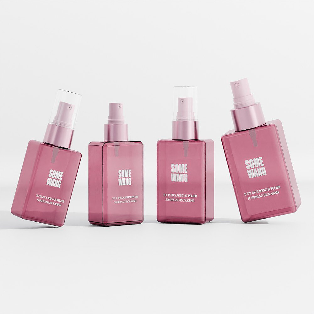 SOMEWANG PETG 100ml Plastic Bottle Square Personal Washes Shampoo Conditioner Shower Gel Curve Hard Shape