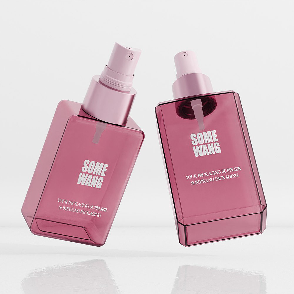 SOMEWANG PETG 100ml Plastic Bottle Square Personal Washes Shampoo Conditioner Shower Gel Curve Hard Shape