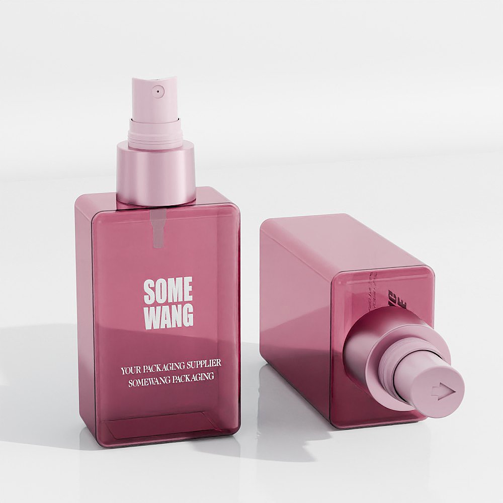 SOMEWANG PETG 100ml Plastic Bottle Square Personal Washes Shampoo Conditioner Shower Gel Curve Hard Shape