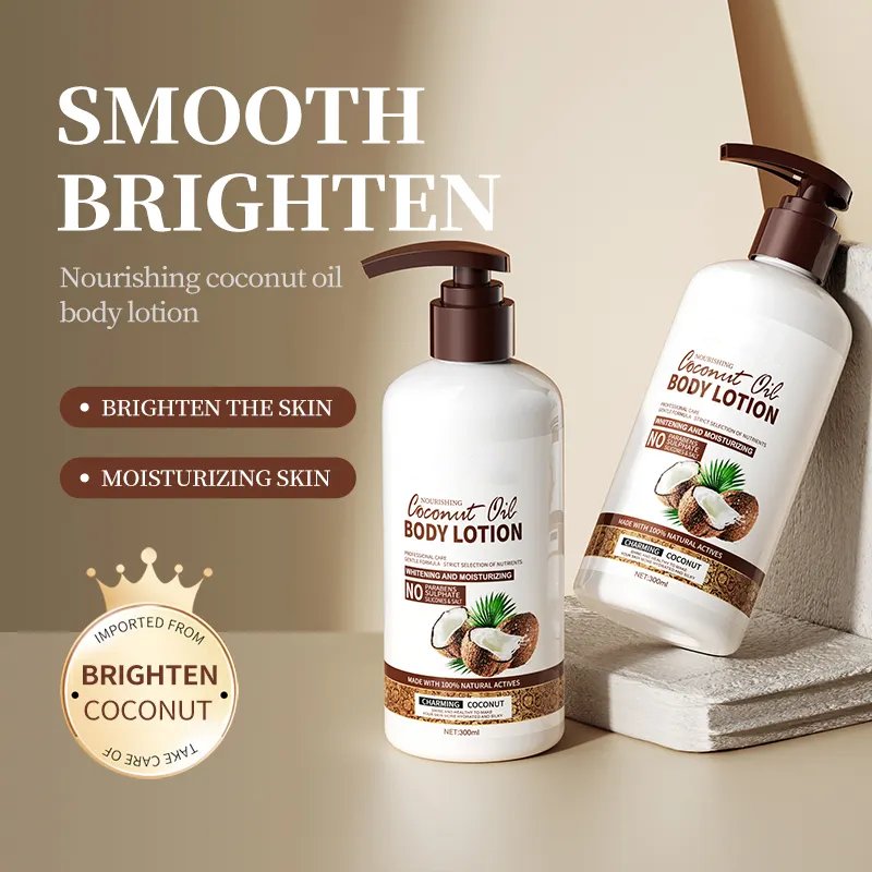 OEM Private Label Wholesale Coconut Shower Bath Gel Hair Shampoo Cleansing Skin Care Moisturizing Whitening Body Wash Set