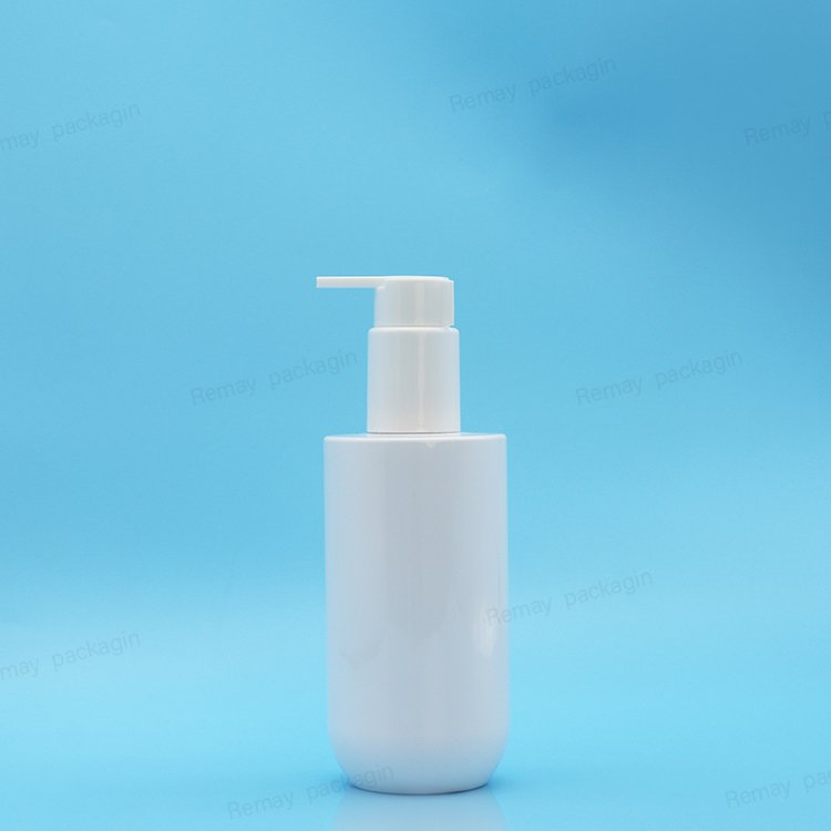200ml plastic orange cosmetic Makeup Remover Bottle 220ml Cylinder Plastic shower gel Shampoo Packaging dispenser pump bottle