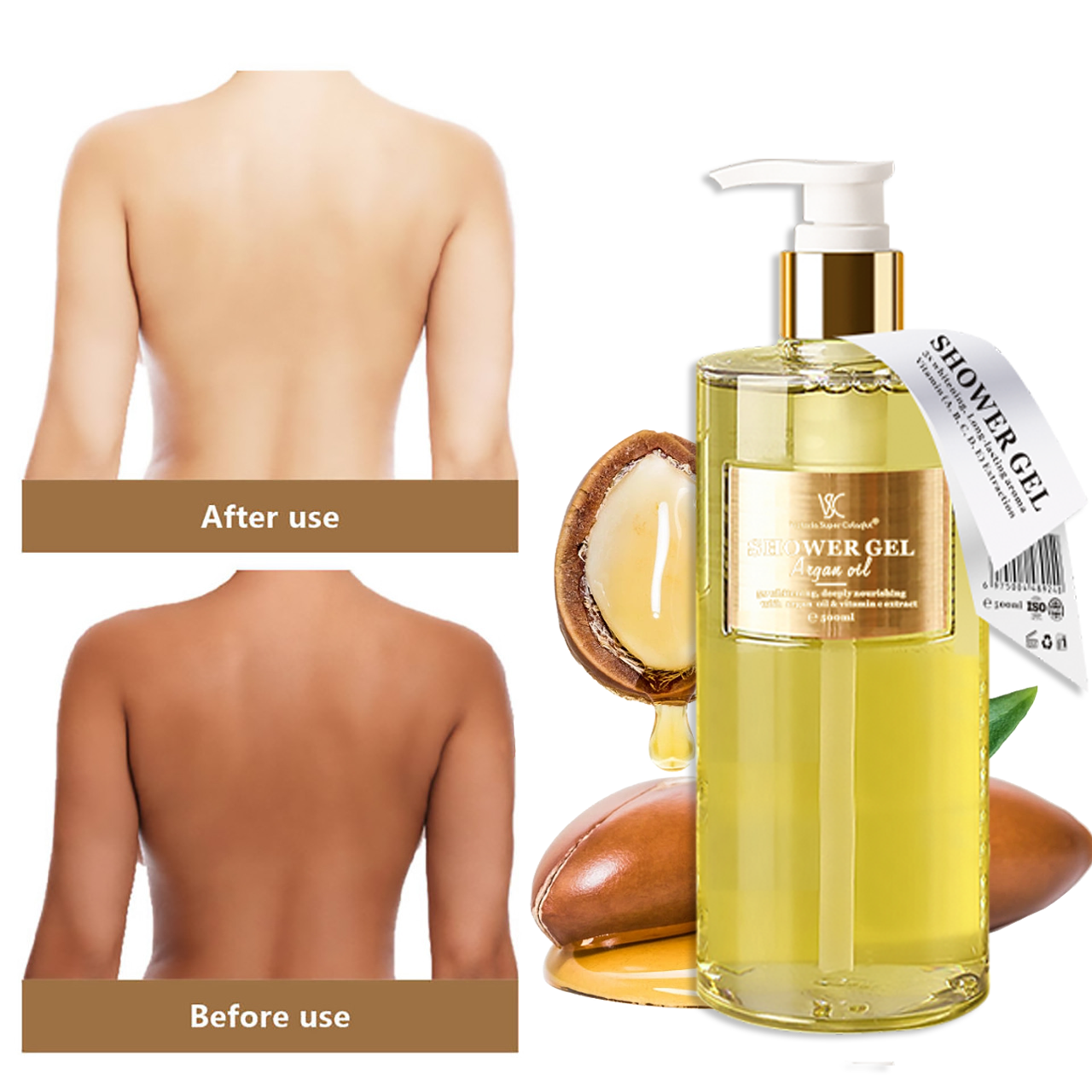 Hot sale Private Label Whitening Natural Organic Liquid Amino Acid Body Bath Shower Gel Exfoliating Perfumed SPA Body Wash