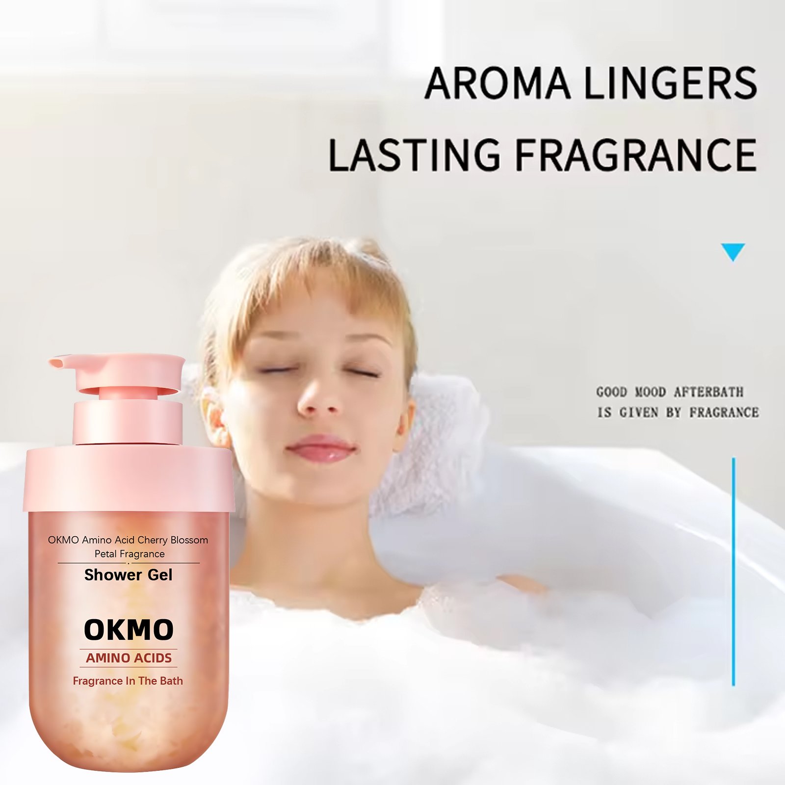 OKMO Moisturizing Refreshing Perfumed Amino Acid shower gel Cherry Blossom Petal Fragrance Shower Gels