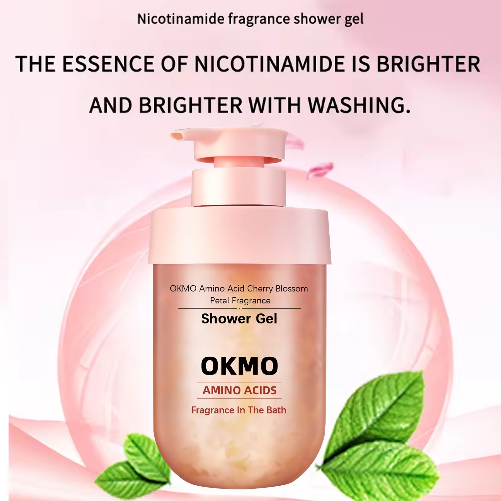 OKMO Moisturizing Refreshing Perfumed Amino Acid shower gel Cherry Blossom Petal Fragrance Shower Gels