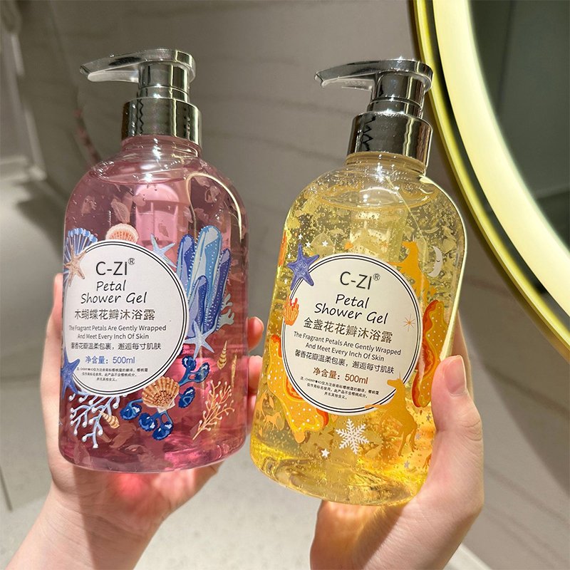 Wholesale private label petal fragrance shower gel suitable for hotels and personal use Petal shower gel