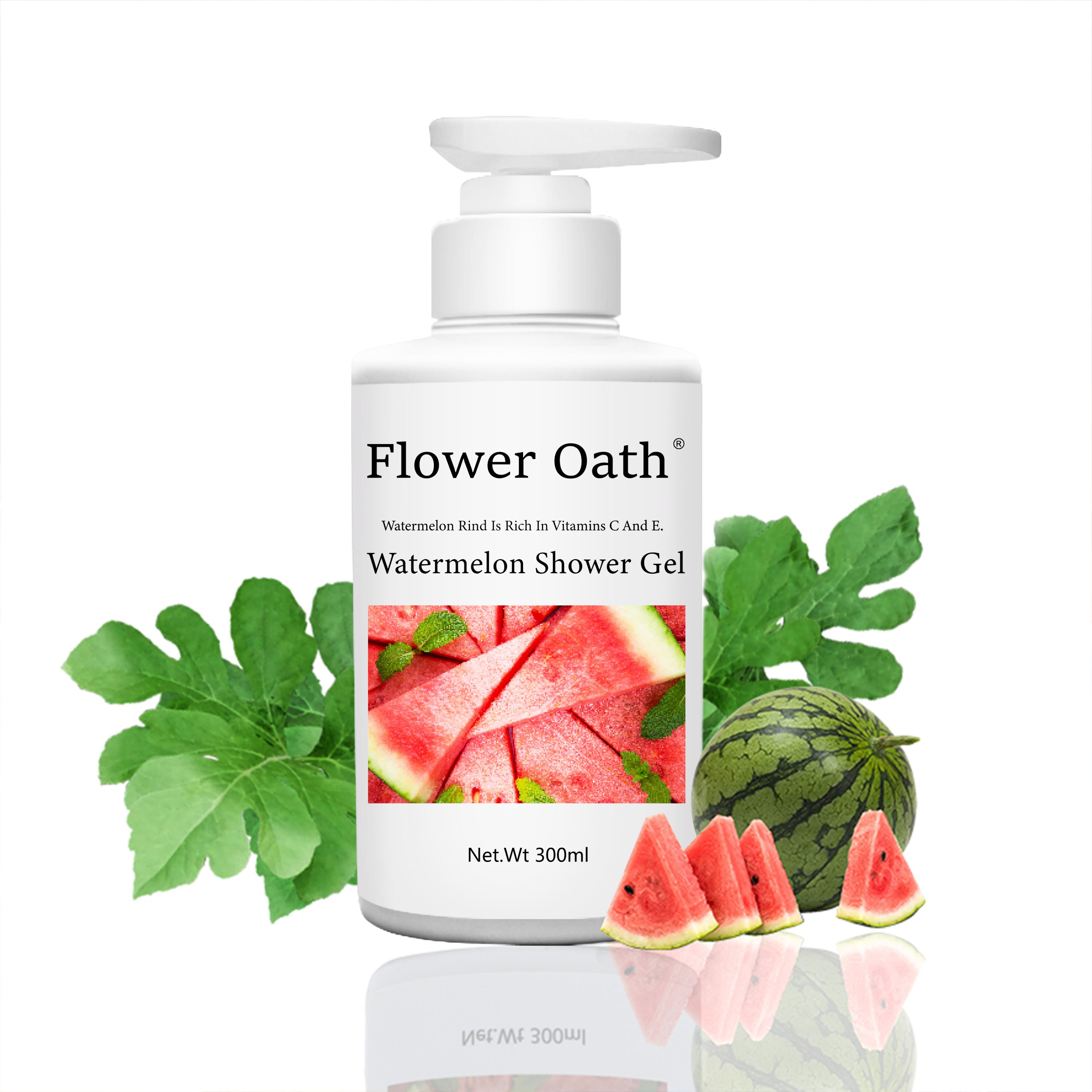 Private Label Flower Oath Natural watermelon Moisturizing Black Skin Lightening Whitening Body Lotion Shower Gel