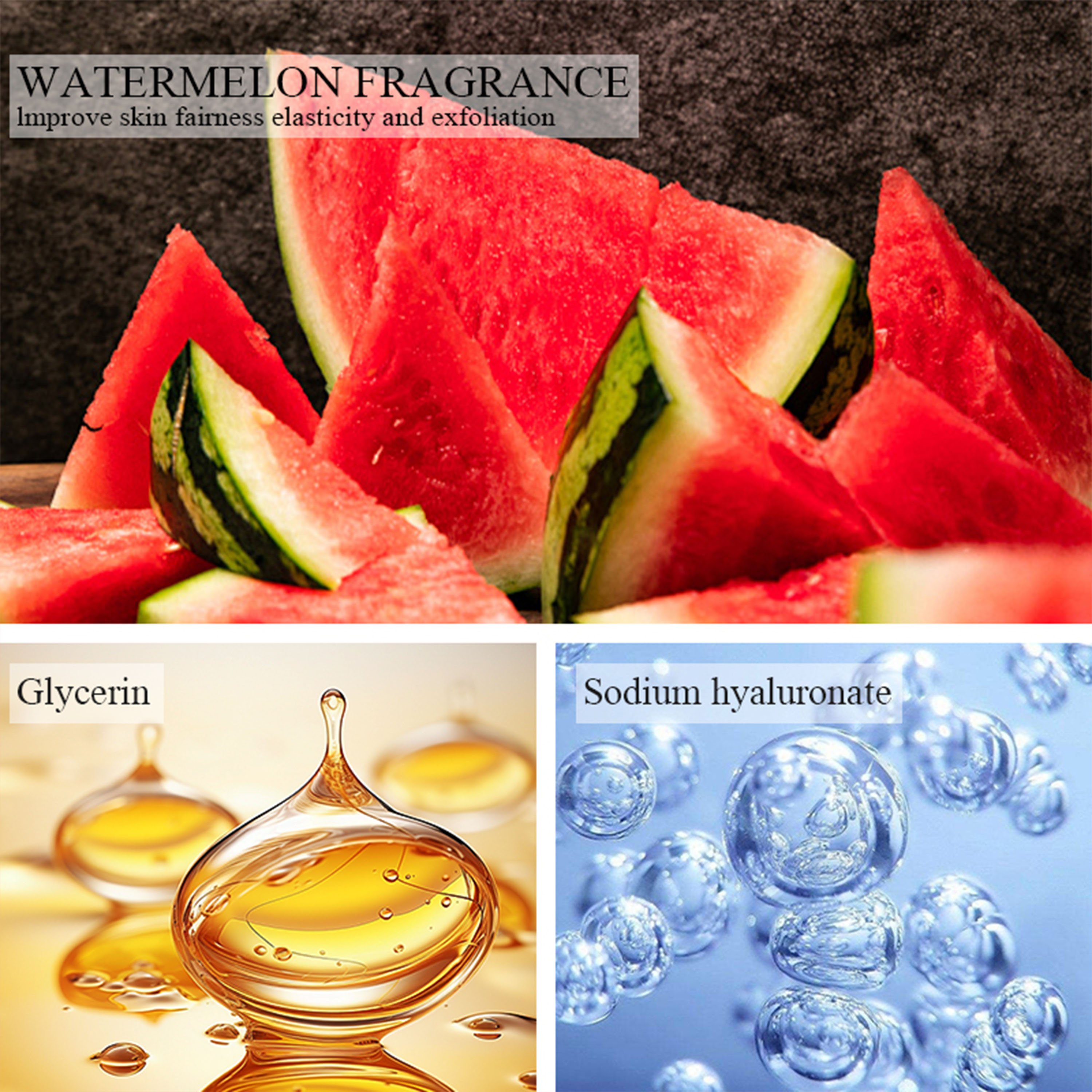 Private Label Flower Oath Natural watermelon Moisturizing Black Skin Lightening Whitening Body Lotion Shower Gel
