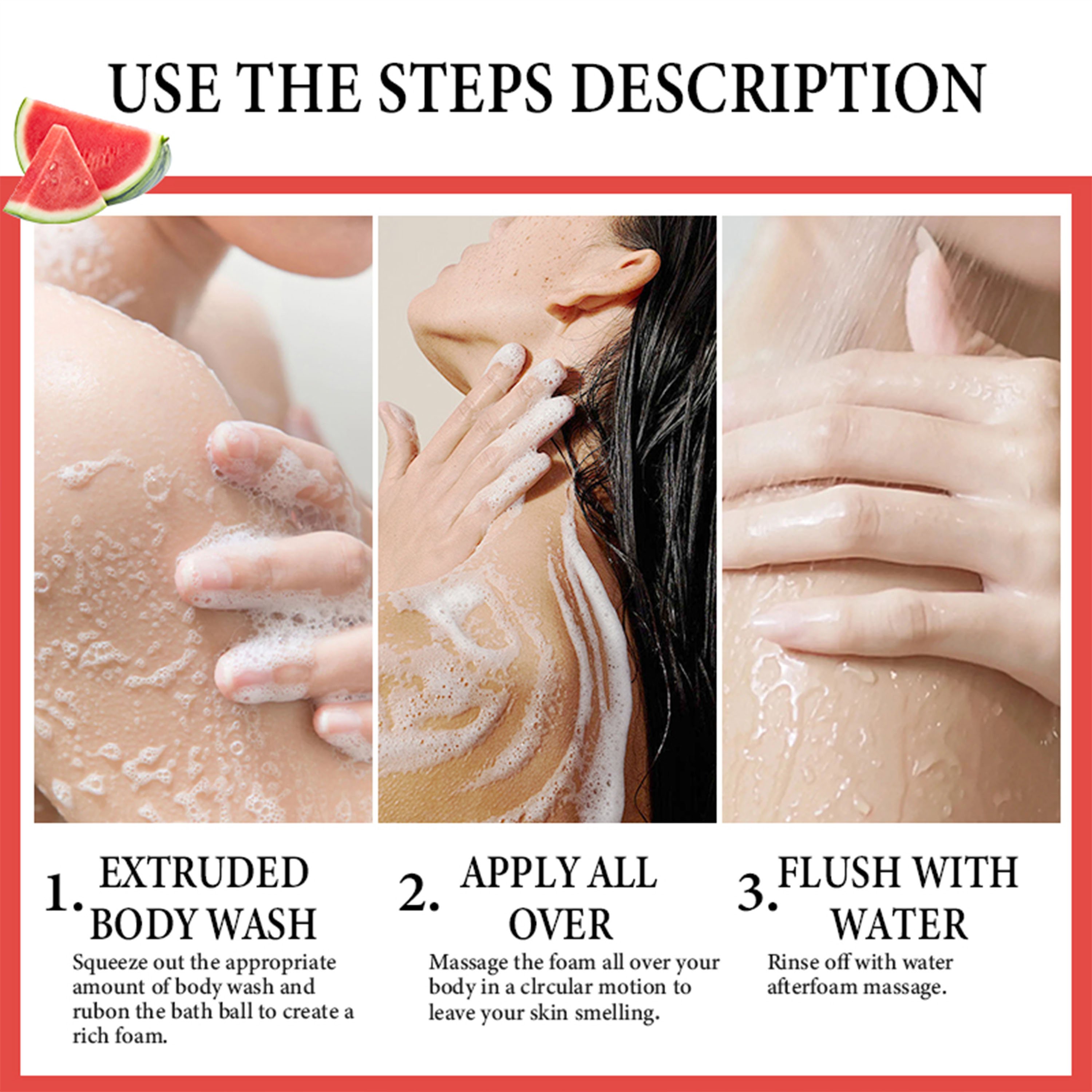 Private Label Flower Oath Natural watermelon Moisturizing Black Skin Lightening Whitening Body Lotion Shower Gel