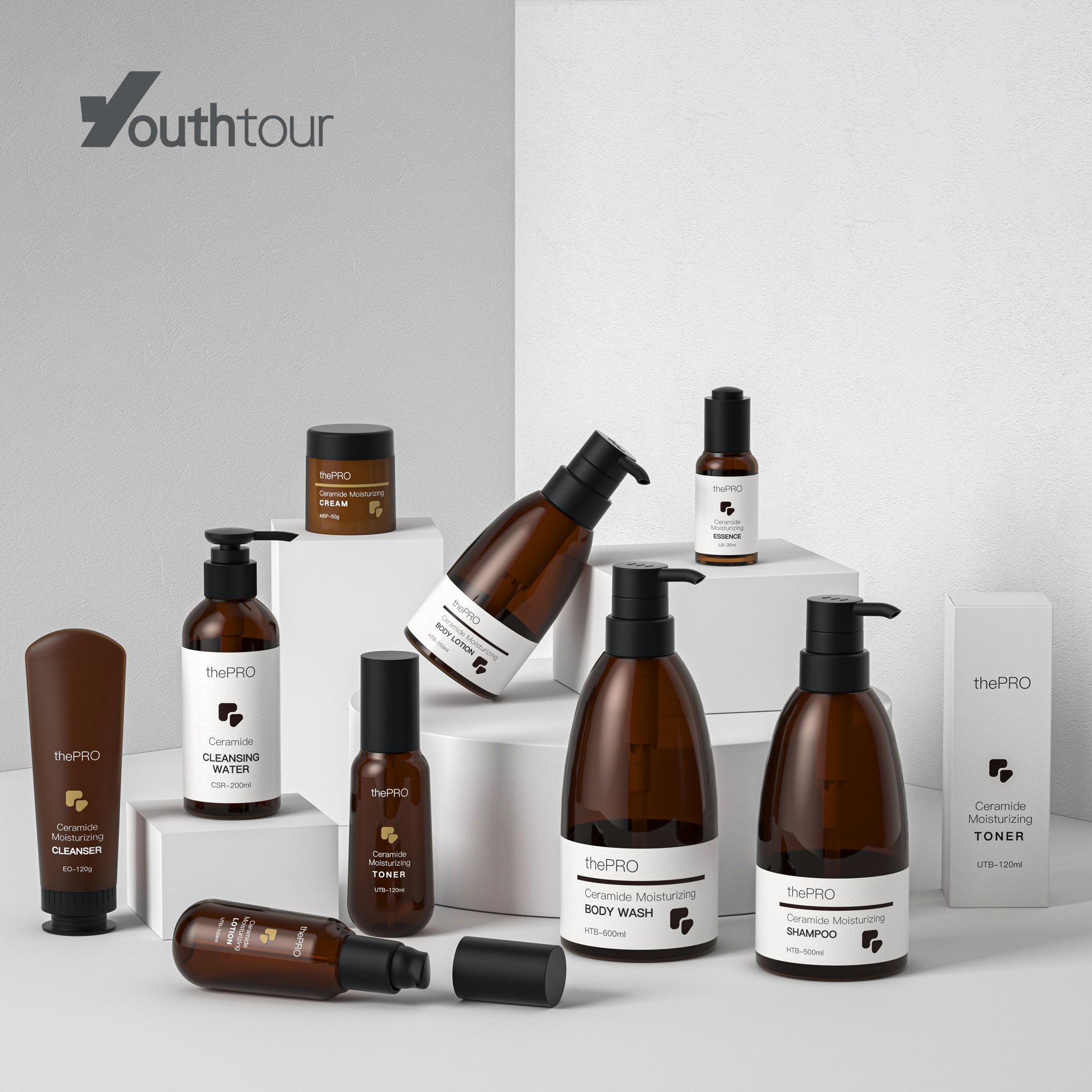 Boston round Hand soap dispenser bottles cosmetic plastic empty shower gel shampoo and conditioner packaging container