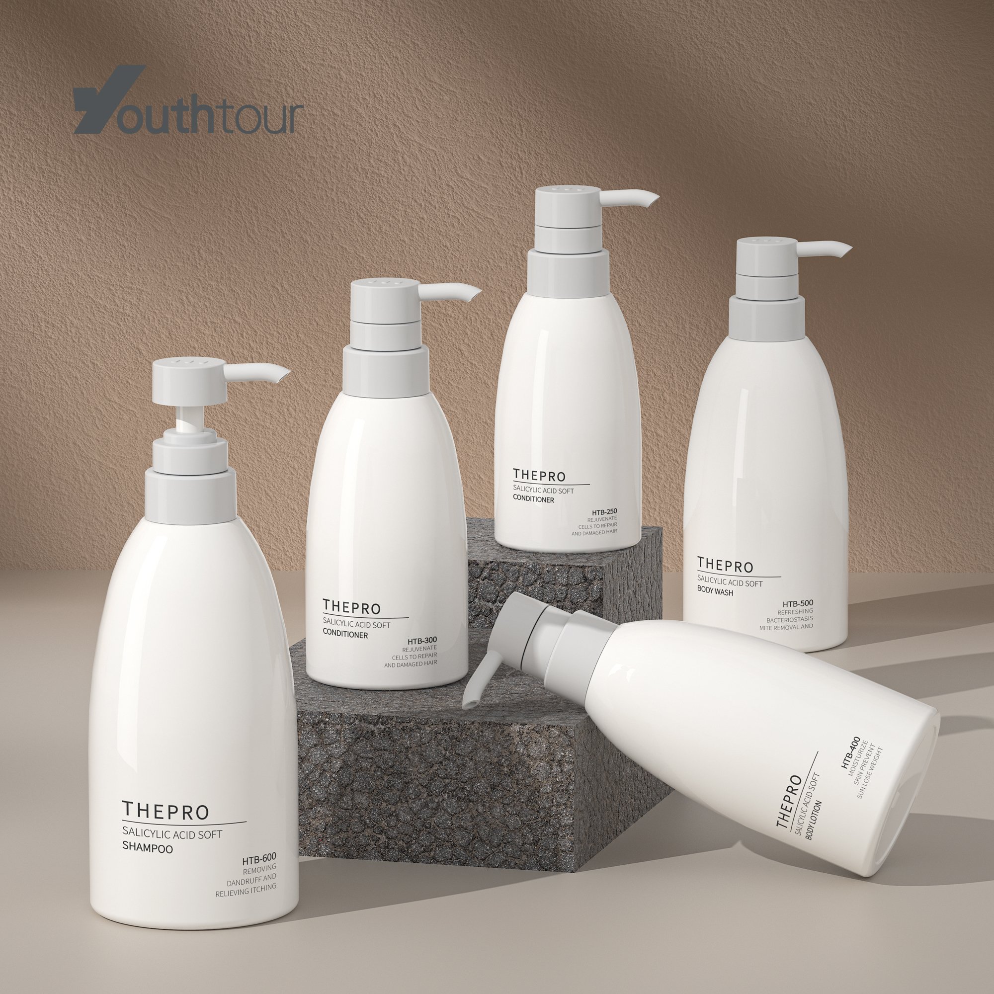 Boston round Hand soap dispenser bottles cosmetic plastic empty shower gel shampoo and conditioner packaging container