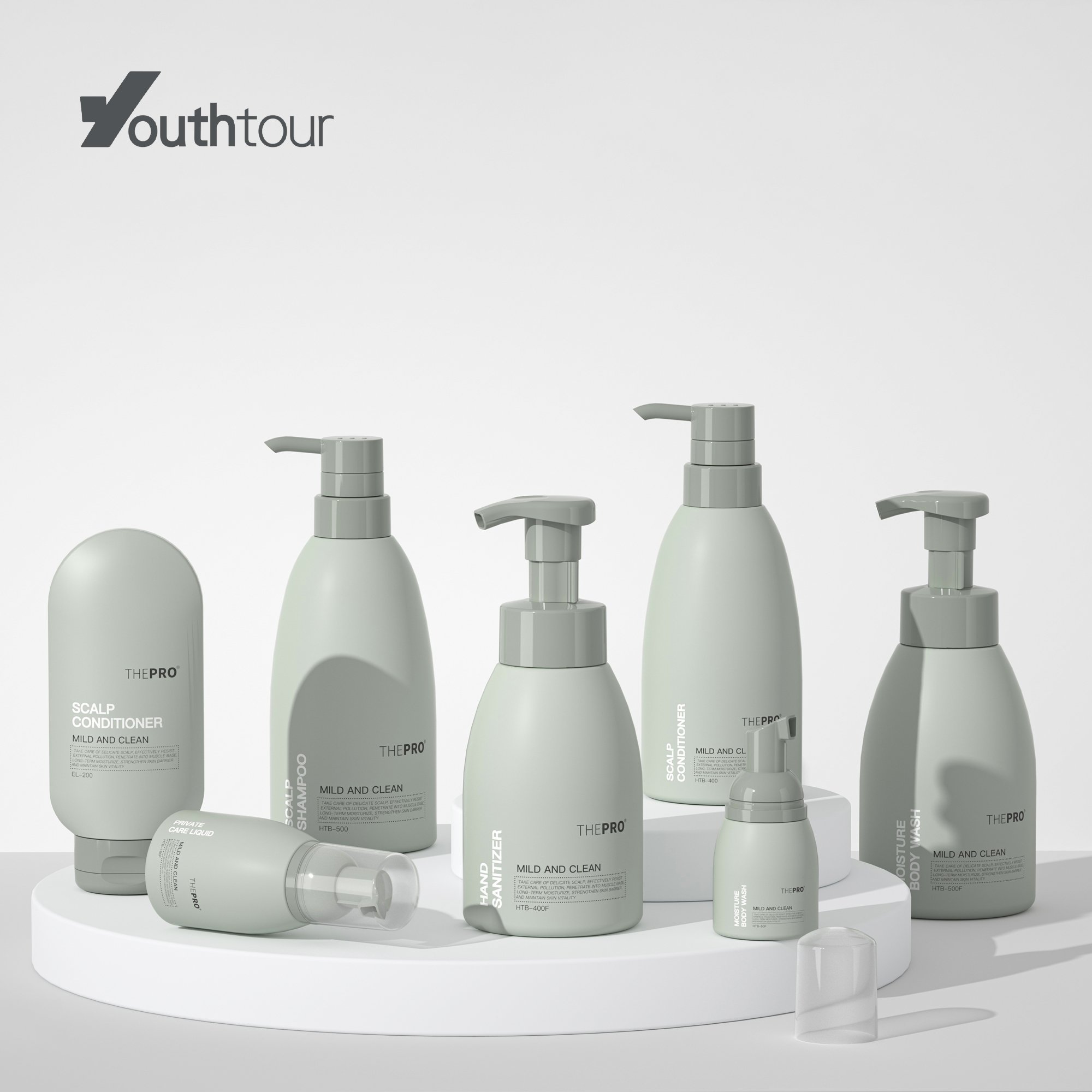 Boston round Hand soap dispenser bottles cosmetic plastic empty shower gel shampoo and conditioner packaging container