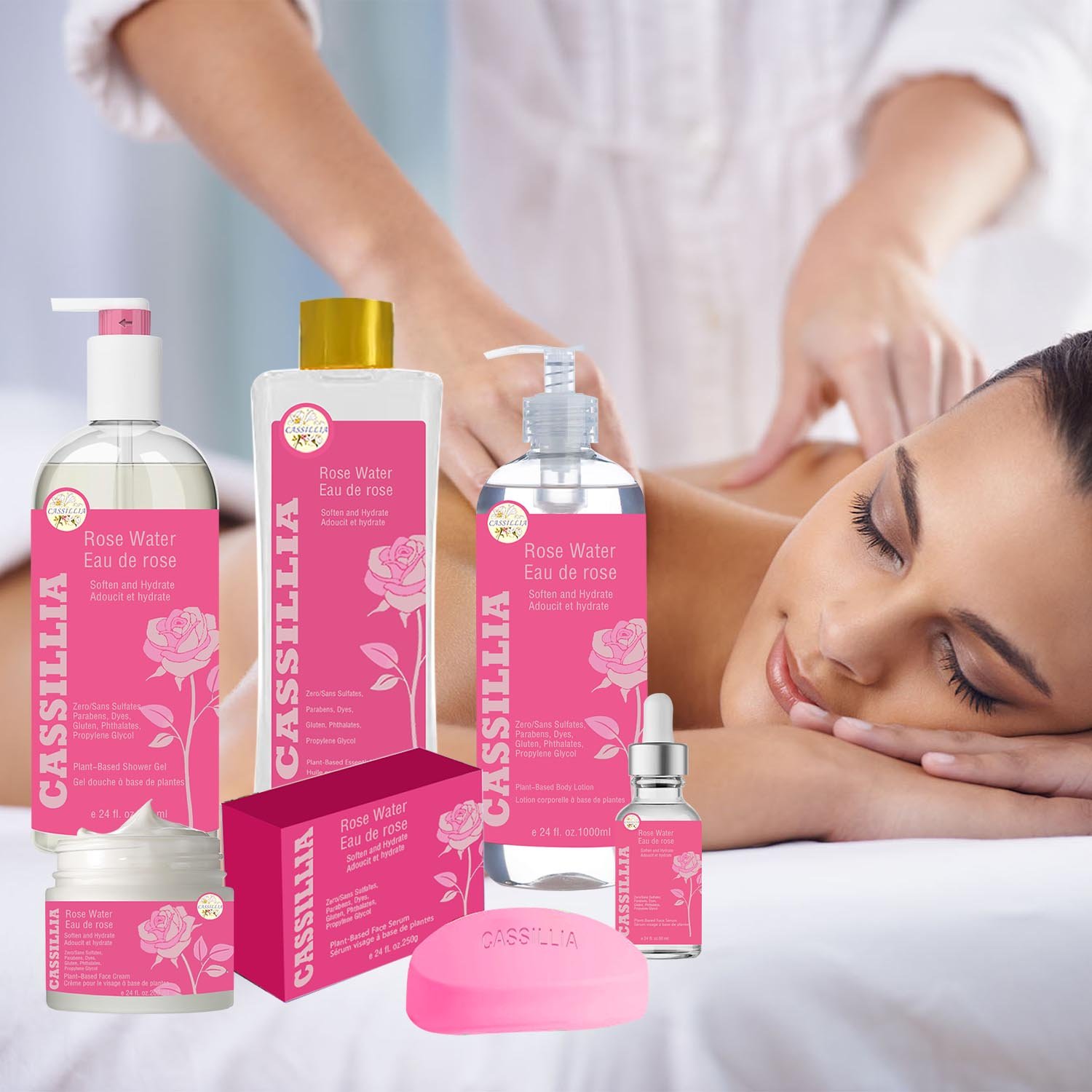 Natural Organic Palant- Based Rose Water Sofetn & Hydrate Body Wash Gel De Douche Infection Washing Gel