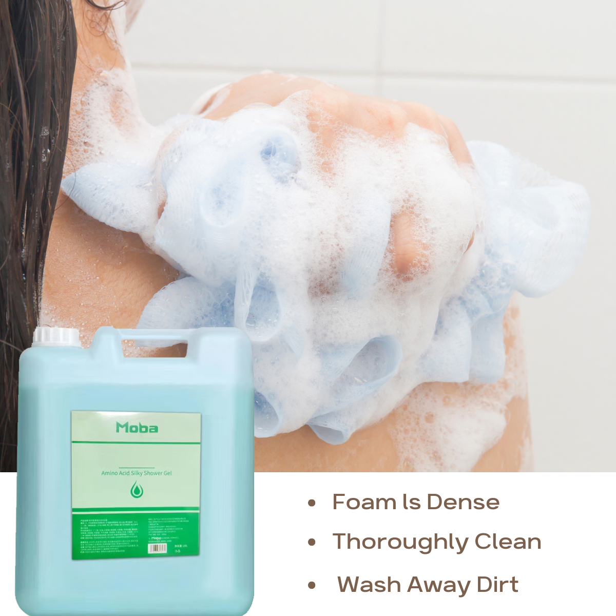 OEM/ODM Bulk Quantity Supply Basic Cleansing Top Quality Liquid Foam Amino acid Body Wash Liquid Shower Gel 20L